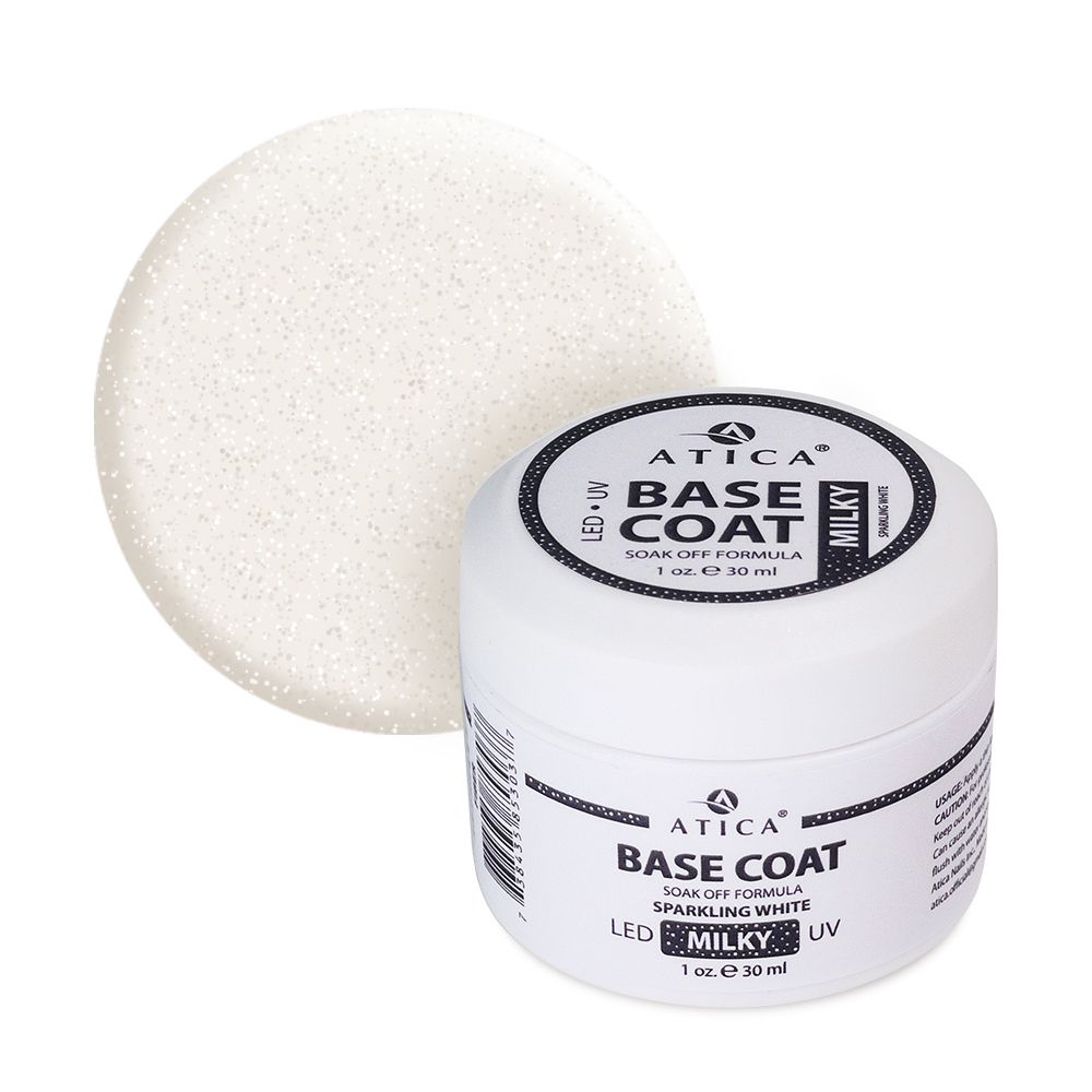 Base Gel Milk Sparkling White fiber 30ml with shimmer