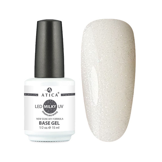 Base Gel Milky Sparkling White with Shimmer