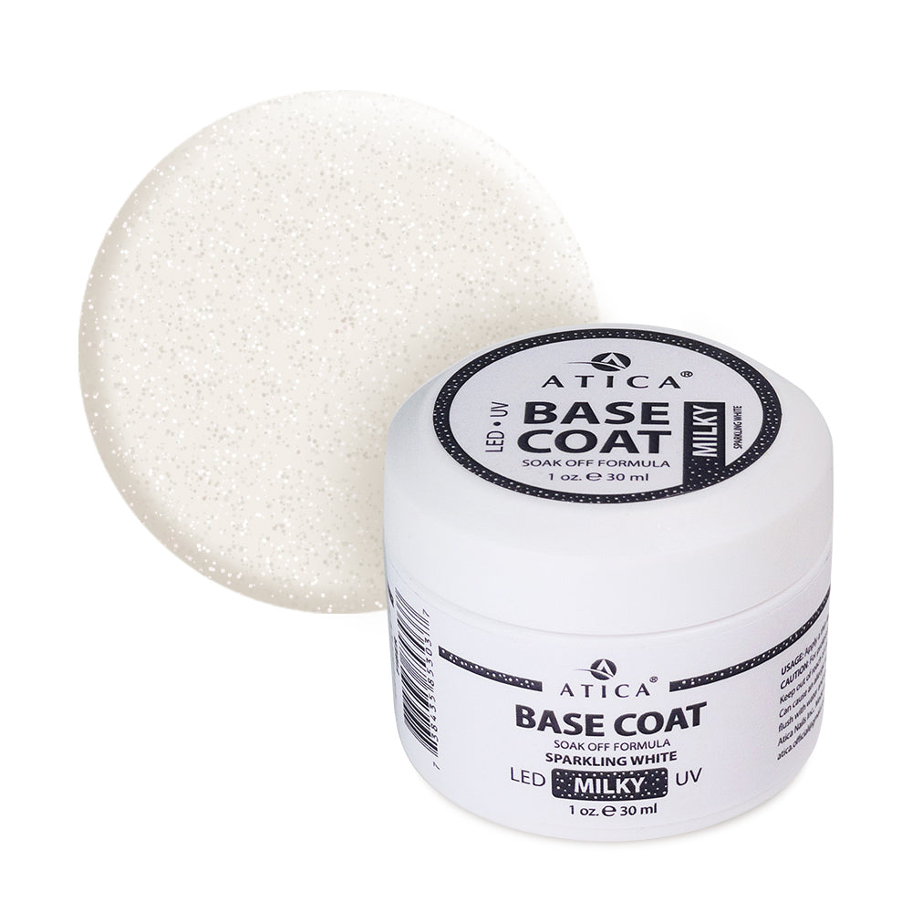 Base Gel Milky Sparkling White with Shimmer