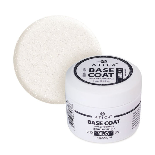 Base Gel Milk Sparkling White fiber 30ml with shimmer